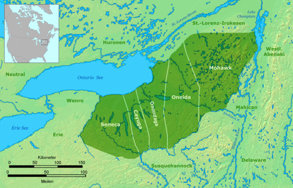 Indigenes Stammesgebiet um 1650